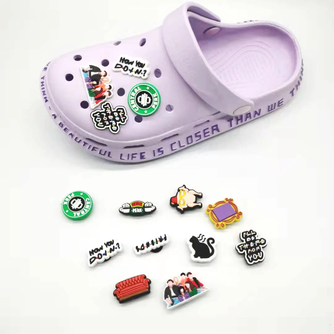 

New popular wholesale PVC shoes amulet friends series shoes amulet charms for croc decoration