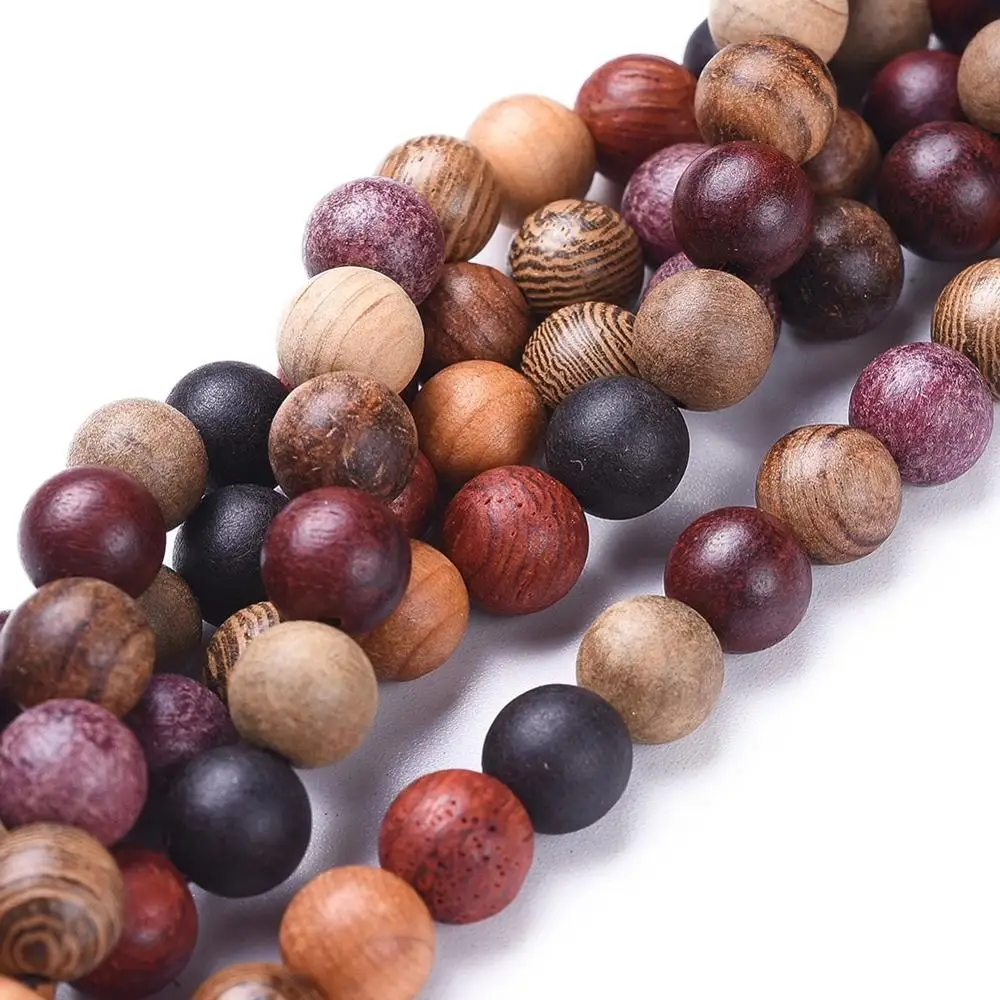 

PandaHall 4mm Round Colorful Wood Beads for Jewelry Making