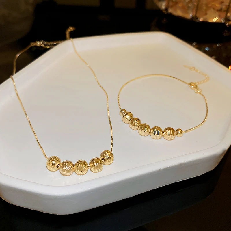 

fashion trendy real gold plated beads bracelets jewelry