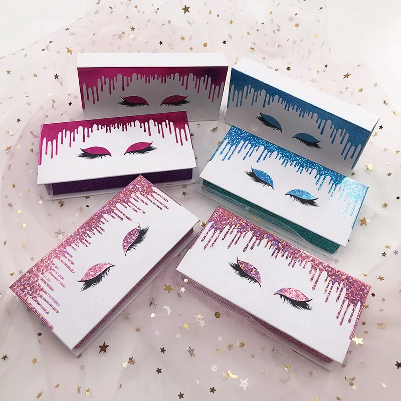 

Synthetic false eyelashes manufacturer eyelashes box packing, Nature black