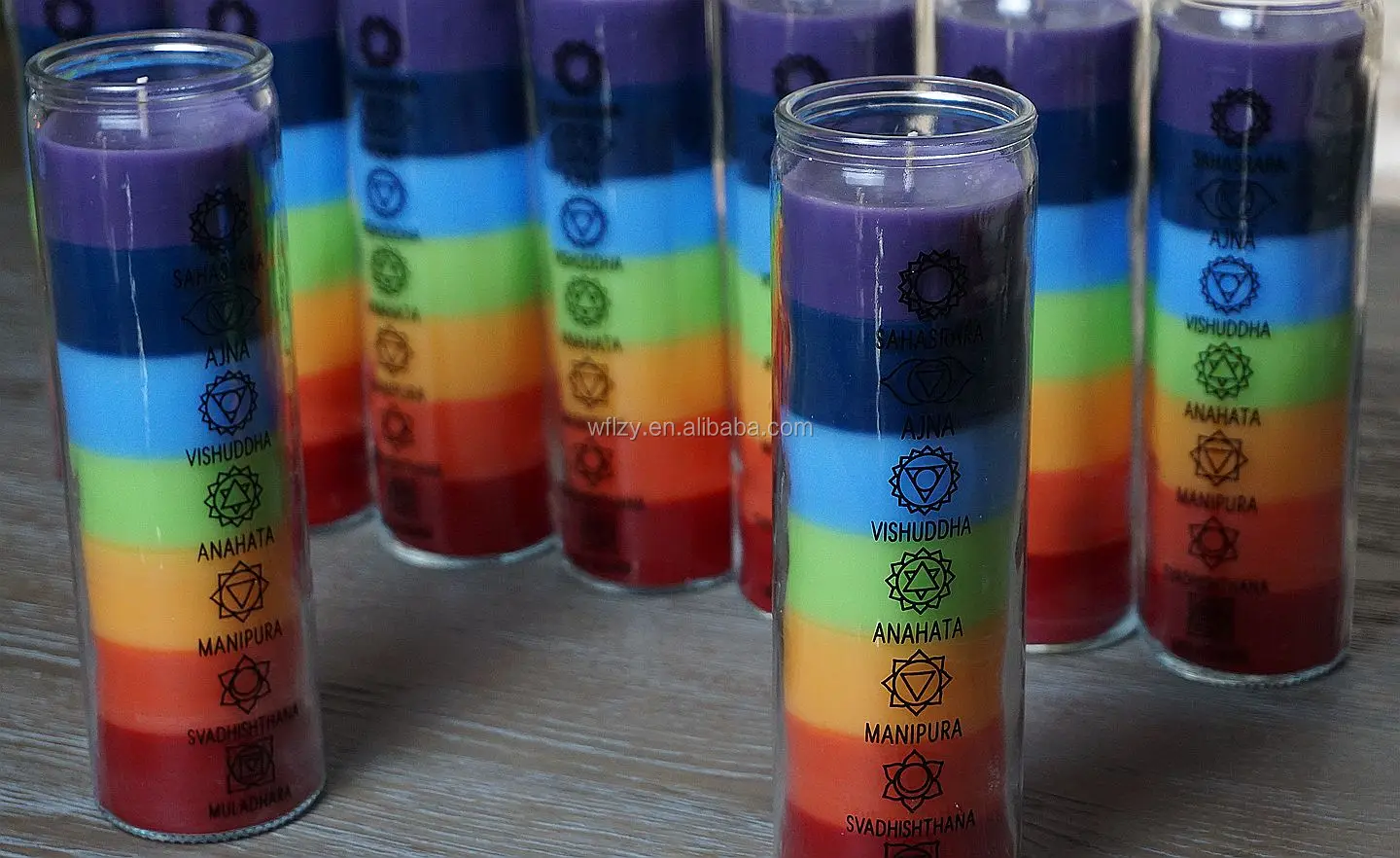 8 Inches Religious Candle/multi Color Church Candle In Glass Bottle