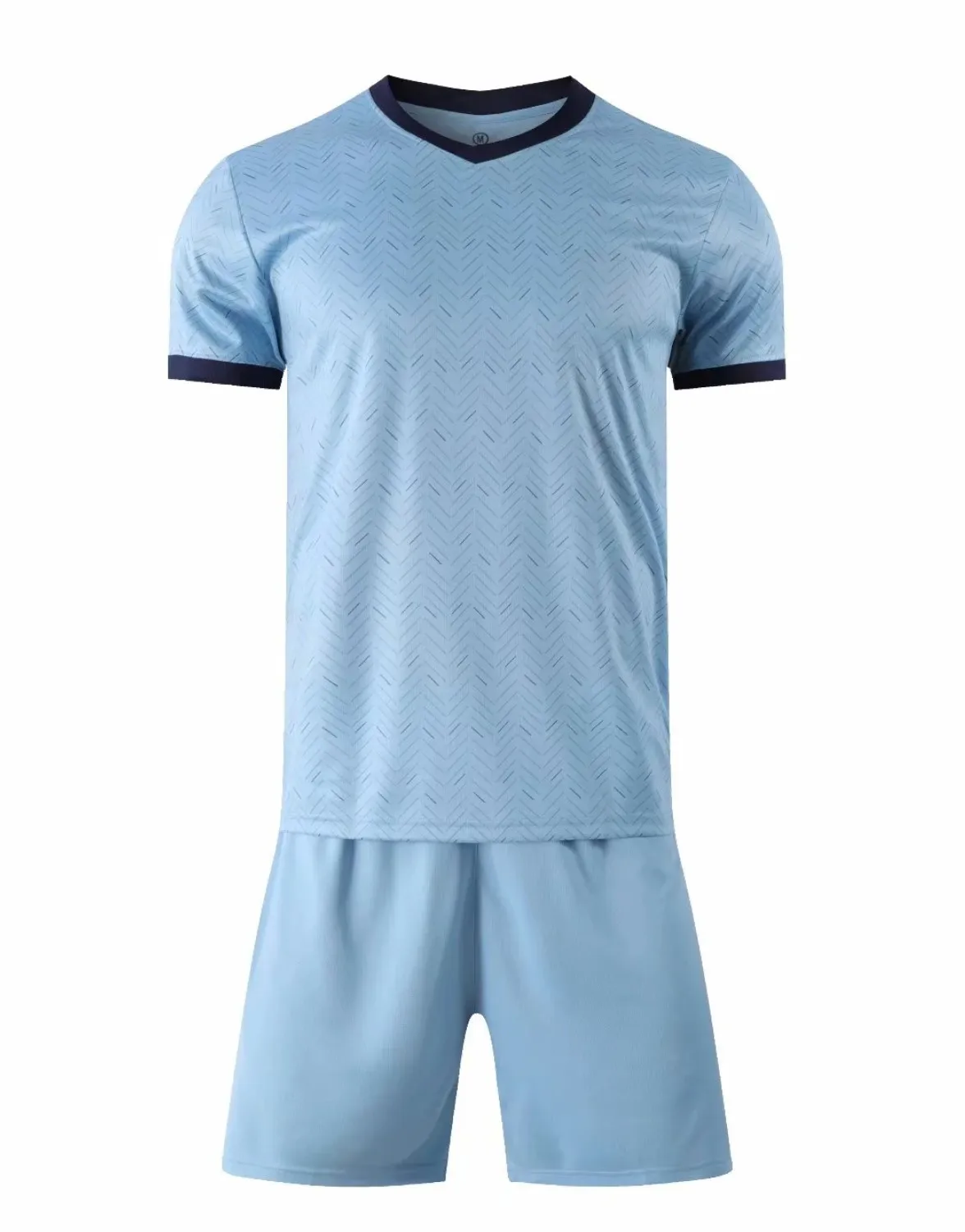 

Soft Skin Friendly Blue Team Wear Full Set Soccer Uniform Football Jersey Soccer