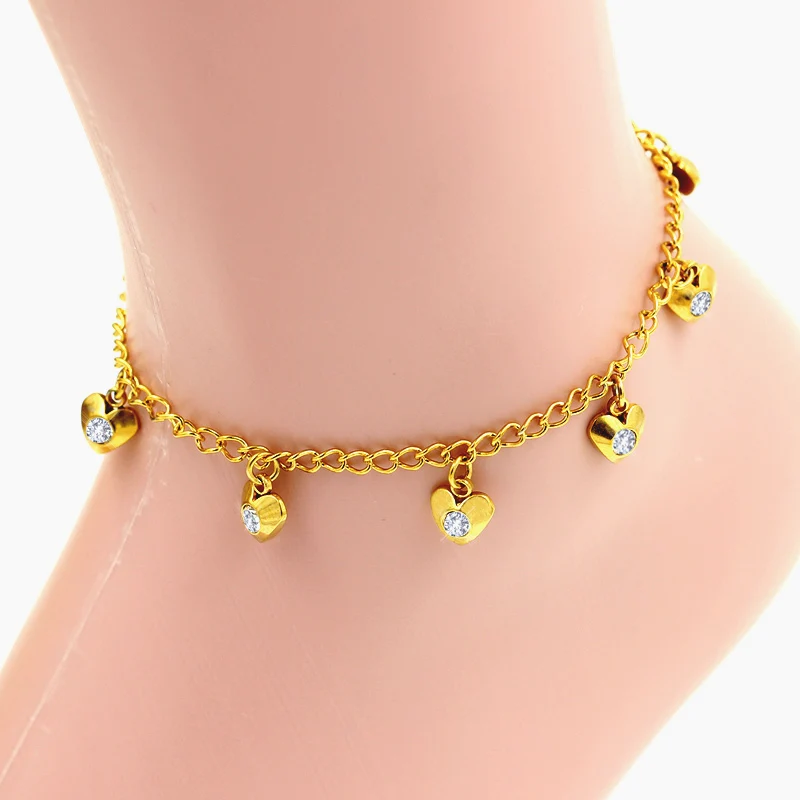 

Stainless Steel Fashion Heart Anklet Design For Girls And Women For Good Price And Quality