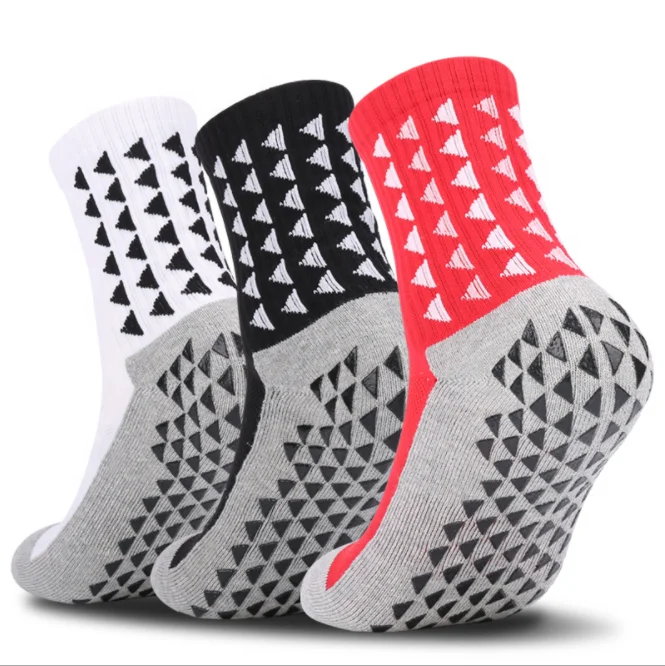 

wholesale custom logo design non slip socks compression anti slip socks trainer crew men sports socks with pvc grip