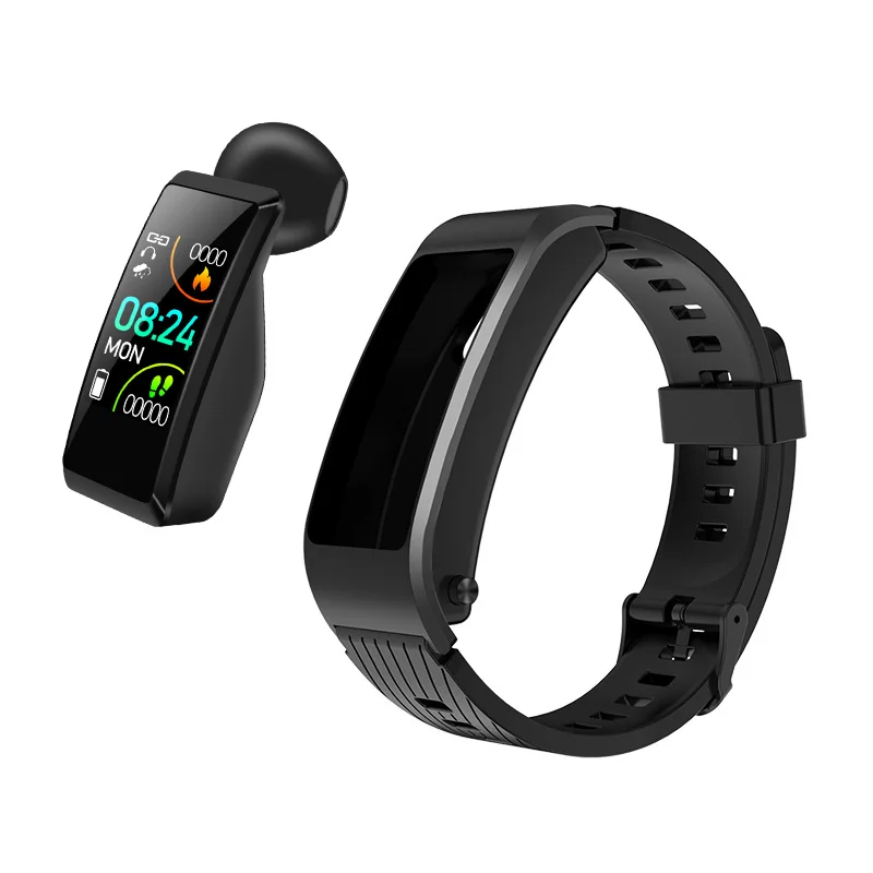 

smart band 2021 2 in 1 smart watxh wrist band AI Voice Control Full Touch Screen Waterproof IP67 earbuds in smart band bracelet
