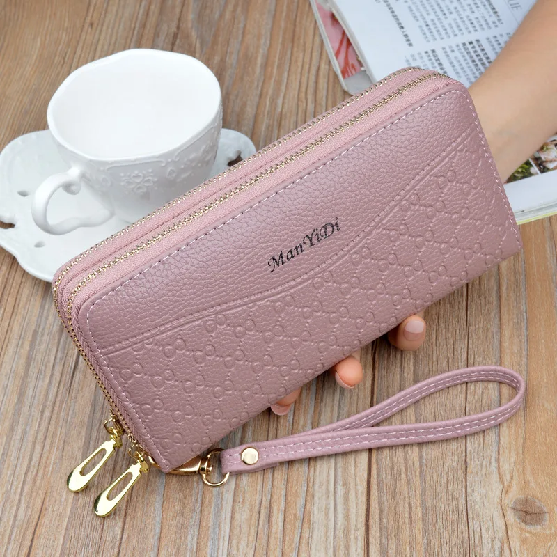

Wholesale Women's Wallet Long double Zipper Fashion Wallet women card wallet