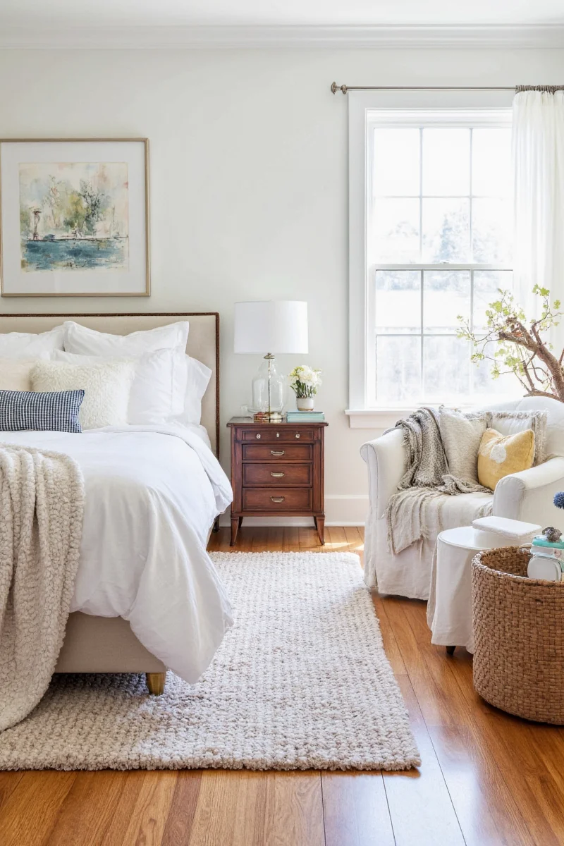 Layered Bedroom Rug Design