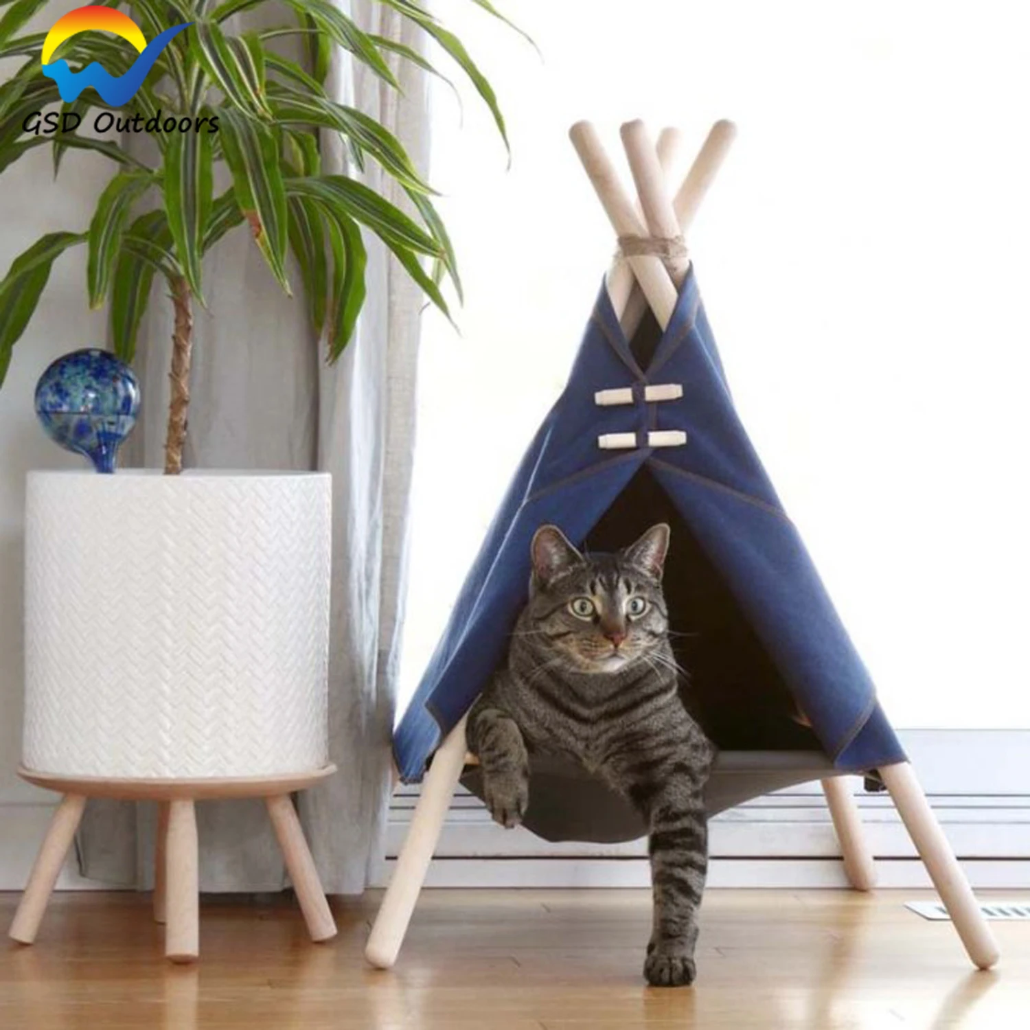 

New Style Indoor Felt Pet Tent Teepee Pet Toy Pet House Dog Bed Dog Tent Indian Cat Play Cotton Tipi Tent, Customized colors