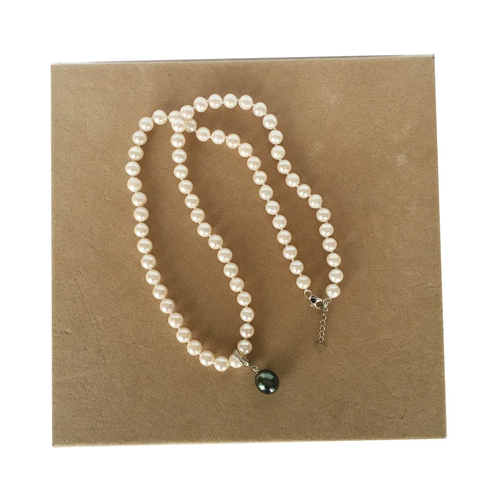 

22 inch nature freshwater pearl necklace,11-12 mm tahitian black pearl pendant,925 silver clasp and pendant