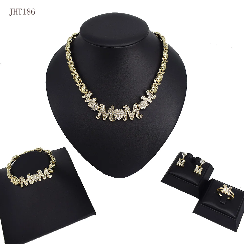 

JHT186 Fashion 18K Gold Plated mother's Day Heart Jewelry mother's Day gift jewelry set