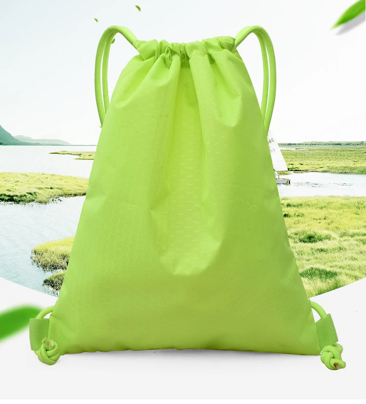 

420D Waterproof Polyester Nylon Draw String Sports Bag Wholesale Drawstring Backpack Promotional Kids Custom Drawstring Bag, Customized color