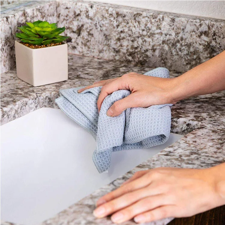 High absorbent dish drying towel microfiber cleaning towels waffle weave kitchen towel