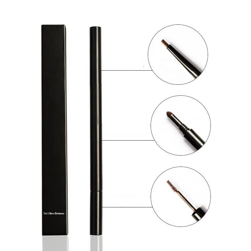 

Low MOQ Multi-function Custom Eyebrow Pen 3 in 1 Triangle Waterproof Private Label Eye Brow Pencil