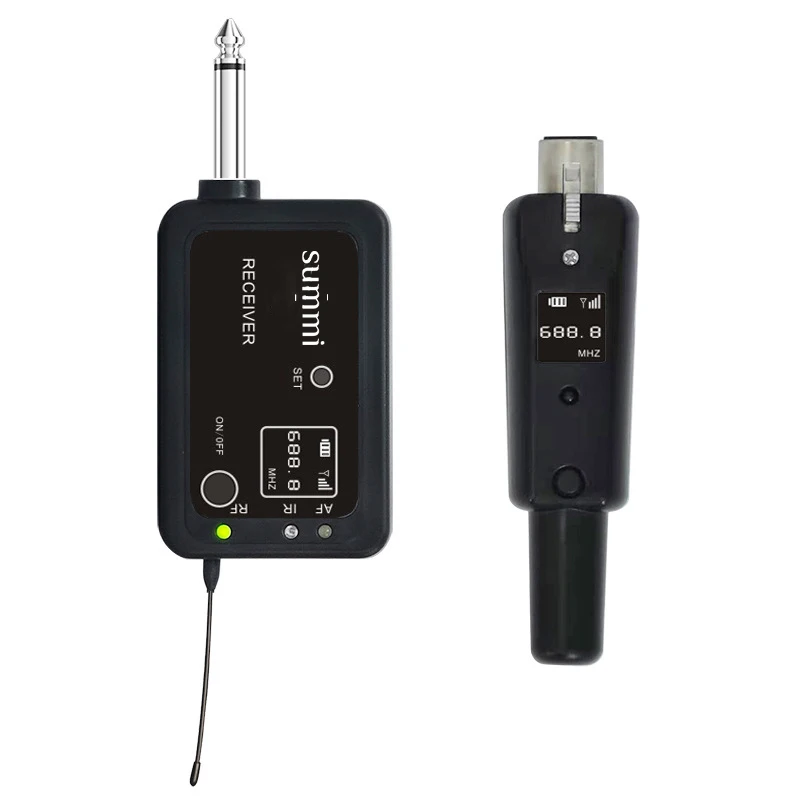 

SUM-A10 Portable Handheld Mic Wired To Wireless XLR Transmitter Receiver UHF Wireless Audio Transmission system, Black