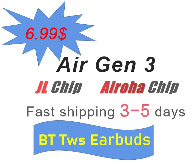 

New Arrivals 2021 Noise Reduction Air Pro 3 Earbuds Wireless Charging Gen3 Tws Wireless Earphone, White