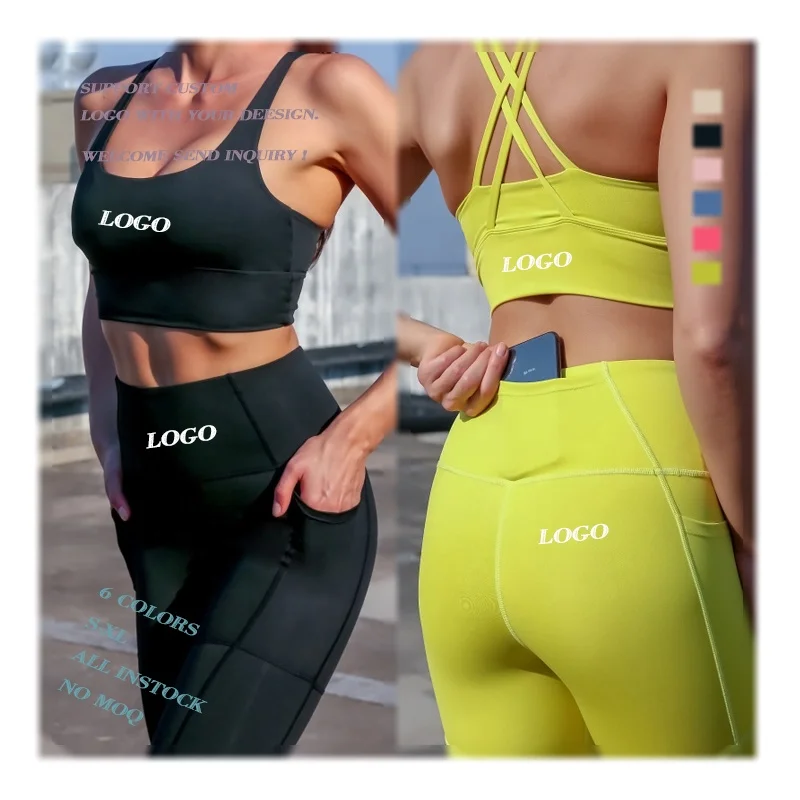 

Summer Active Wear Wholesale High Waisted Pants Women Suit Sets Custom Logo Workout Gym 2 Piece Yoga Set