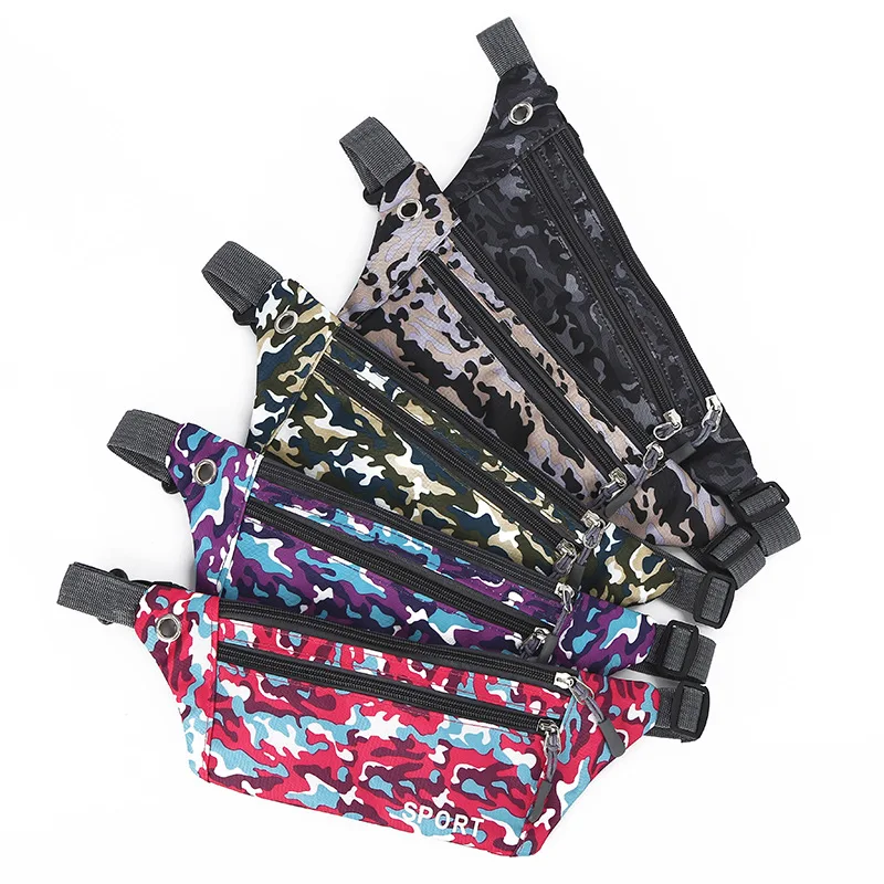 

Pink Camouflage print Fanny Pack outdoors hiking Sport Waist bags for Women