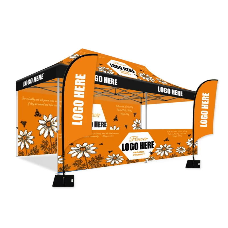 3x6 Custom Folding Pop Tent Outdoor Events Waterproof Canopy Gazebo 10x20 Heavy Duty Aluminum Alloy Frame Glass Wall UV