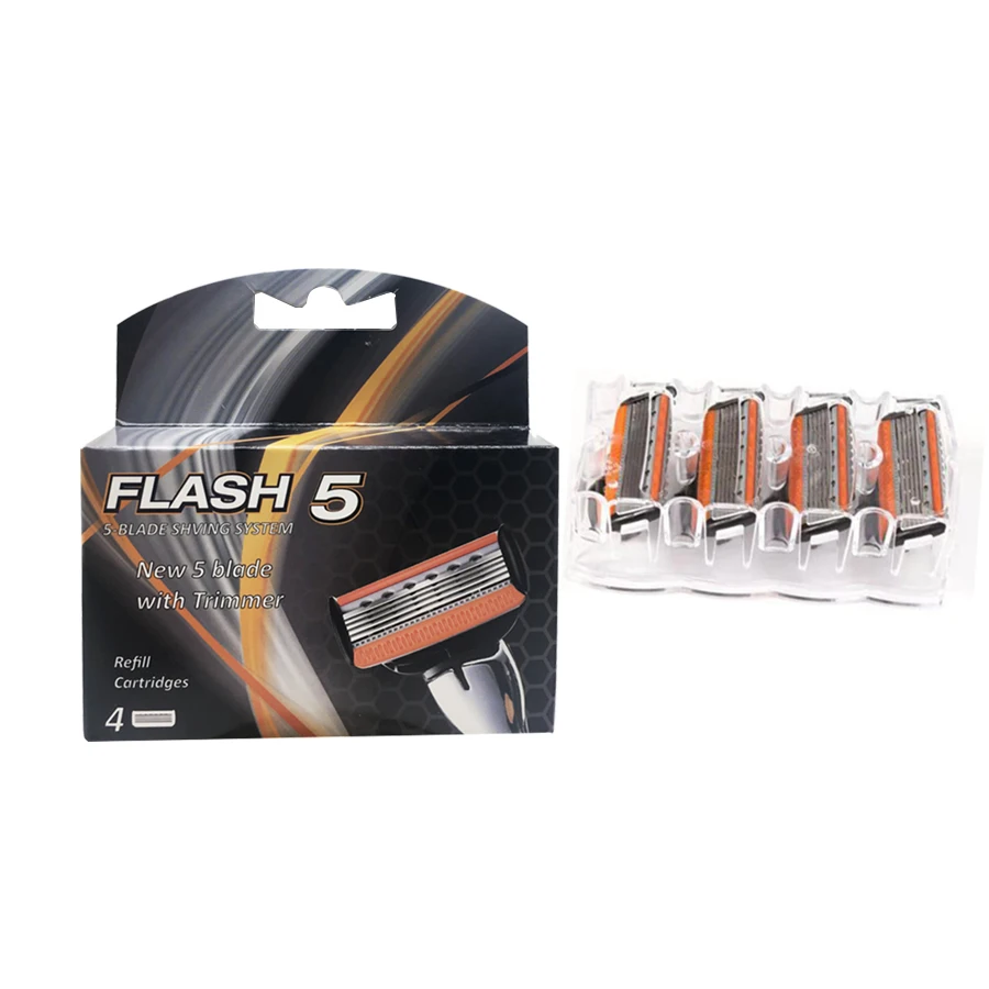 

Flash Hot Selling Shaver Razor Blade Head 5 Blades, Orange