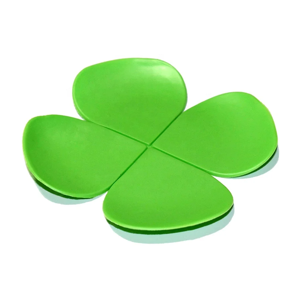 

Factory Price Eco Friendly Silicone Coaster Non Slip Silicone Four Leaf Cup Mat, Customized color