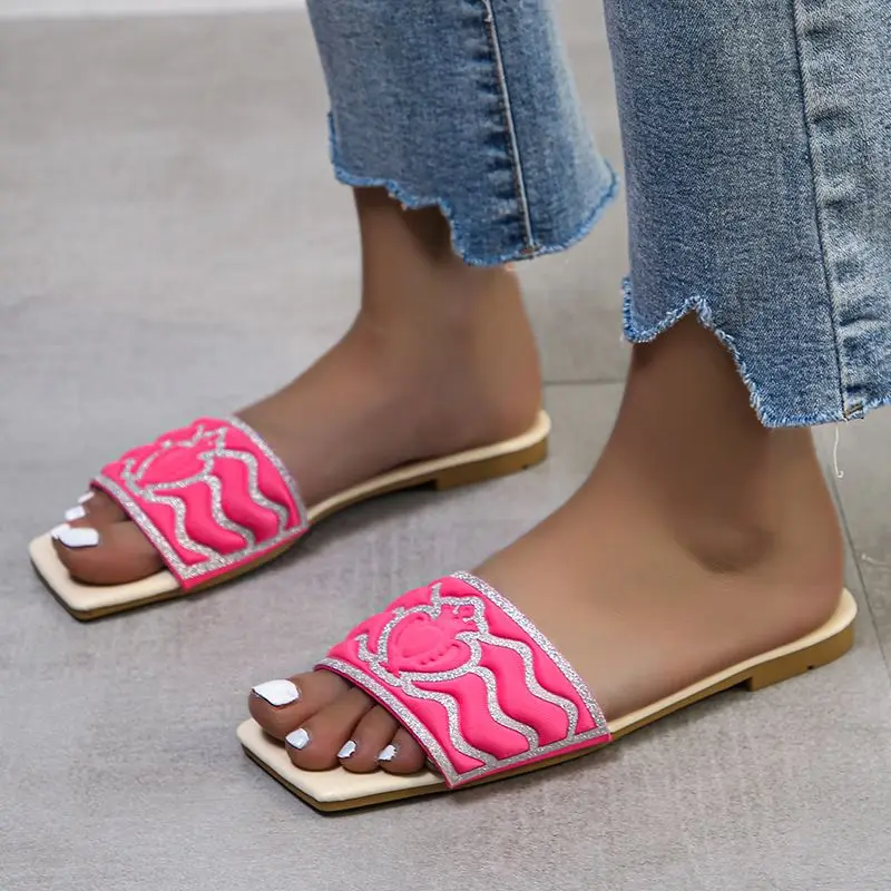 

35-42 Big size flat sandals slippers 80B7, Orange,beige,pink,black