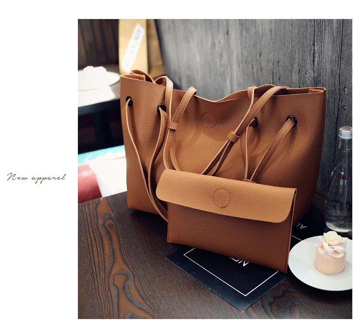 

High Quality Soft Leather Ladies Bag Set Luxury Brand Female Shoulder Big Casual Set Handbag, Customizable