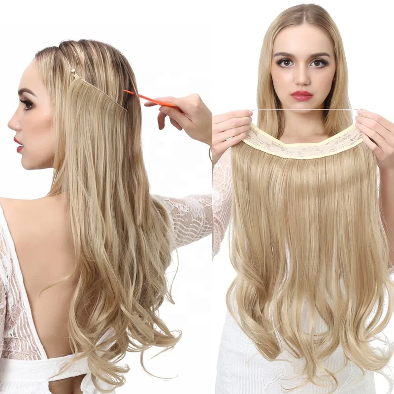 

SARLA Hairpieces Dropshipping Cheap Ombre For White Women Wholesale Factory Secret Private Label Synthetic Halo Hair Extension