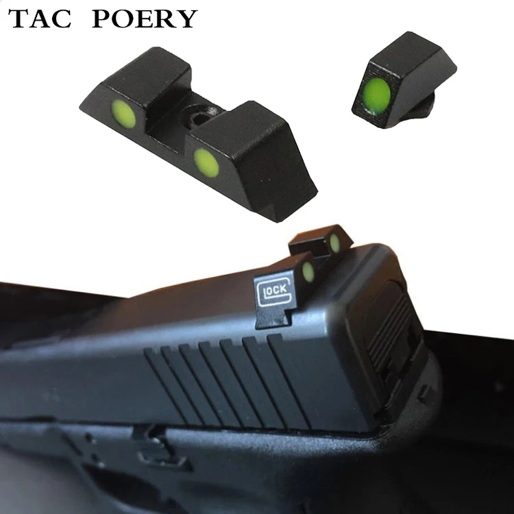 

Pistol Glock 17 19 23 Night Sight Scope Tactical Green Dot Fiber Optic Front Rear Sights Hunting accessories parts