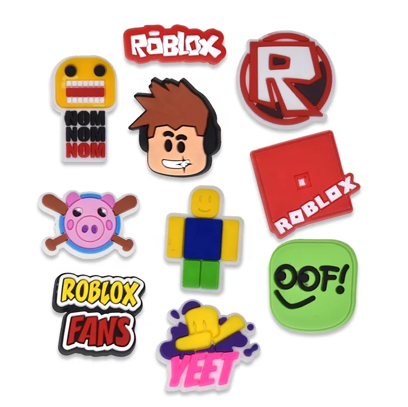 

New Stylish Rubber Cartoon Roblox Shoe Charms Clogs Shoe Decoration Wristband Accessories Ornament for gift, Accept customized
