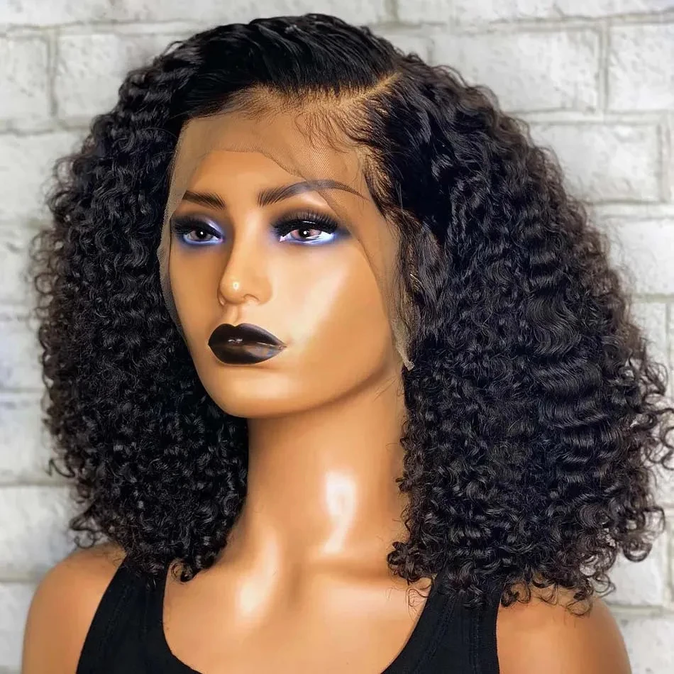 Cheap Short Bob Wigs Human Hair Kinky Curly Lace Front Wigs Human Hair Wholesale Glueless Hd Lace Frontal Wigs For Black Women
