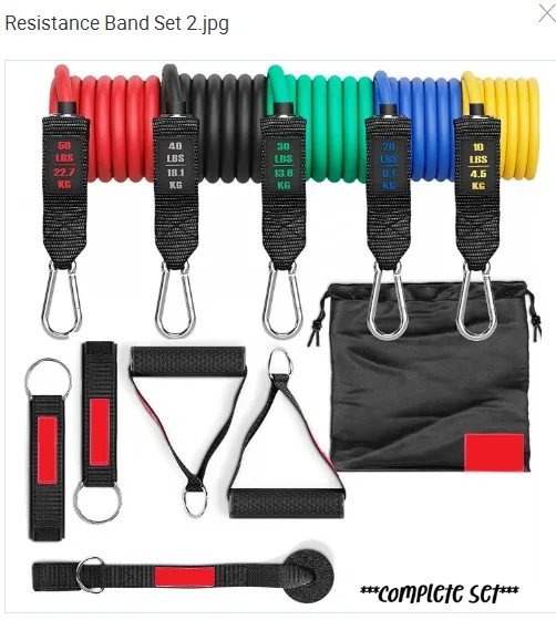 

Natural latex Resistence Exercise Bands set with Handles for Men Women Home Workouts and Resistance Training