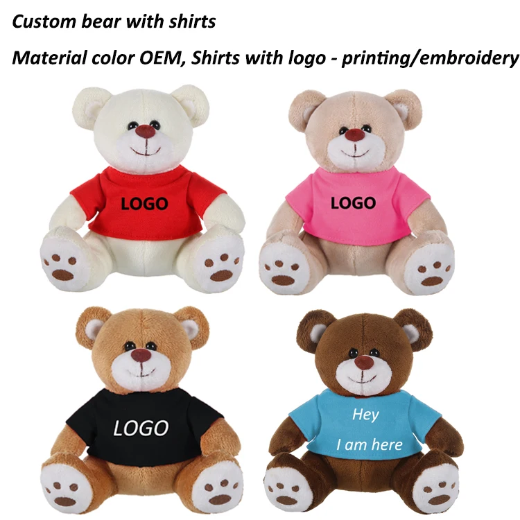 small teddy bear with custom shirt