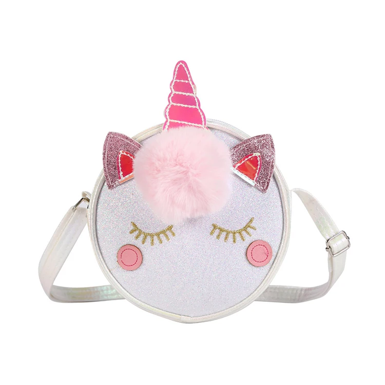 

Unicorn Cartoon Glitter Crossbody Bag for Children, Customized color