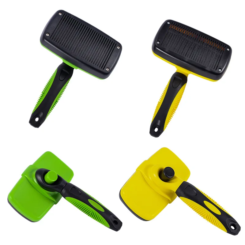 

pet cleaning accessories Retractable Button Pet Hair Removal Cleaning Comb, 2 colors