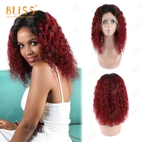 

Bliss 13x4 Deep Wave Lace Front Wig Color Wig T1b/99j Water Wave Wig 130% Bob Wigs 100% Human Hair