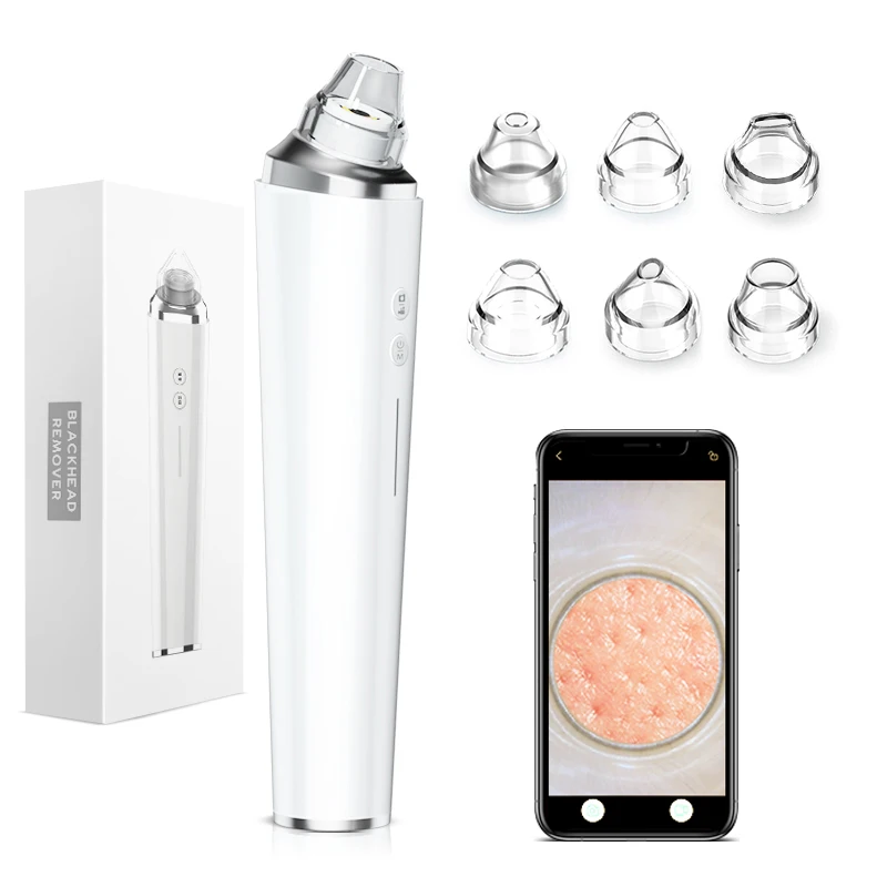 

Beauty Personal Care New Designs Facial Pore Cleaner Pimples Acne Extractor Device blackhead remover vacuum with 6 Suction Cups, White/green/pink/purple