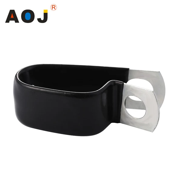 
stainless steel fixing pipe P tube rubber coated clamping clip 
