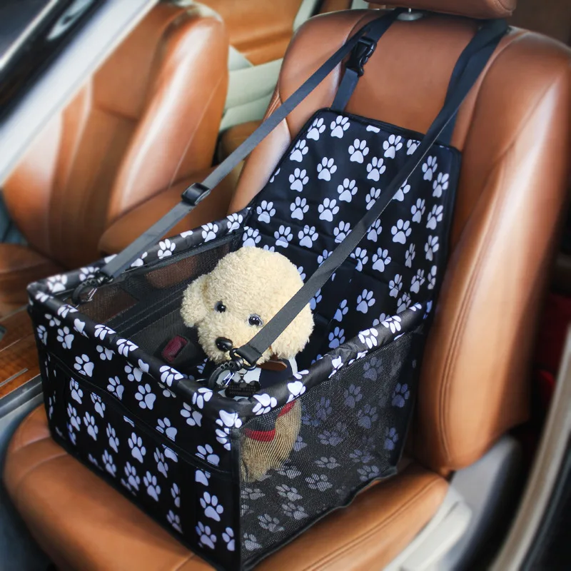 

Portable Foldable Pet Dog Car Bag Waterproof Seat Carrier with Seat Belt Pet Carrier Bag Travel Dog Cat Car Basket, Blue,gray,brown,red