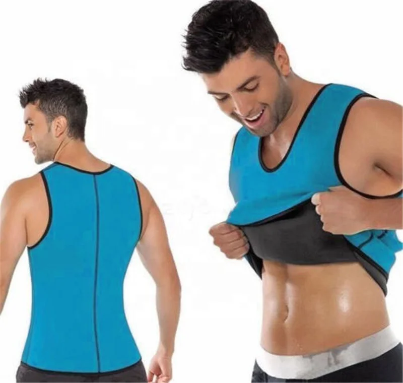 

Plus Size Hot Sweat Sauna Slimming Men Vests Building Colombian Gaines Body Shaper Neoprene Abdomen Waist Trainer For Men, Orange,gray,blue