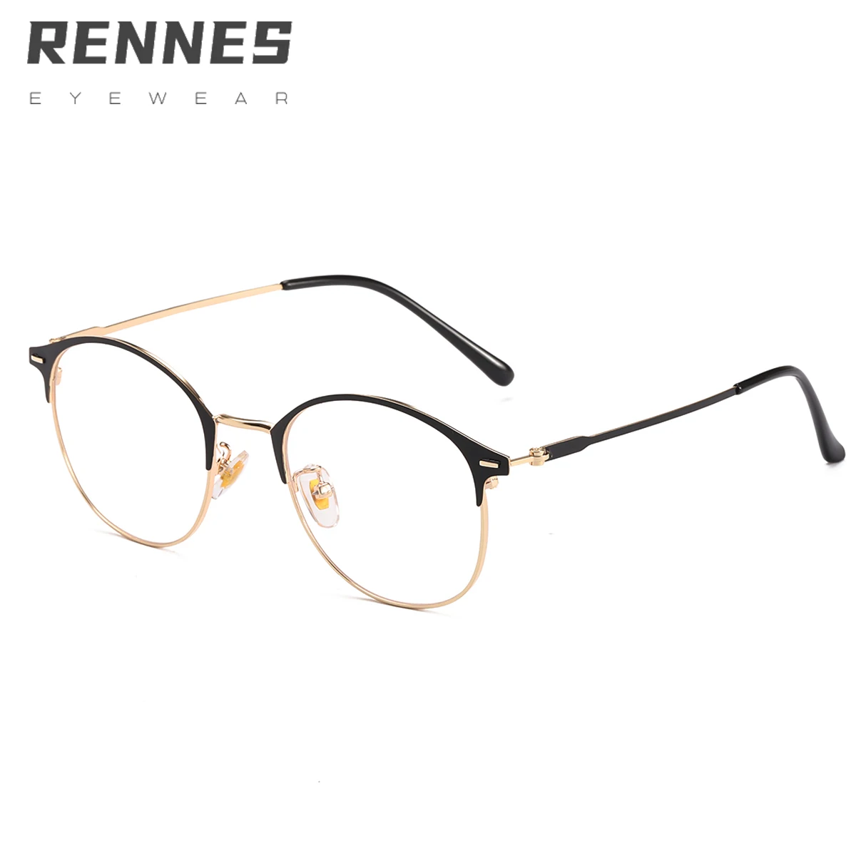 

RENNES Vintage glass frame Blue Light Blocking Glasses River Optical Metal Frame Eye Protective Glasses