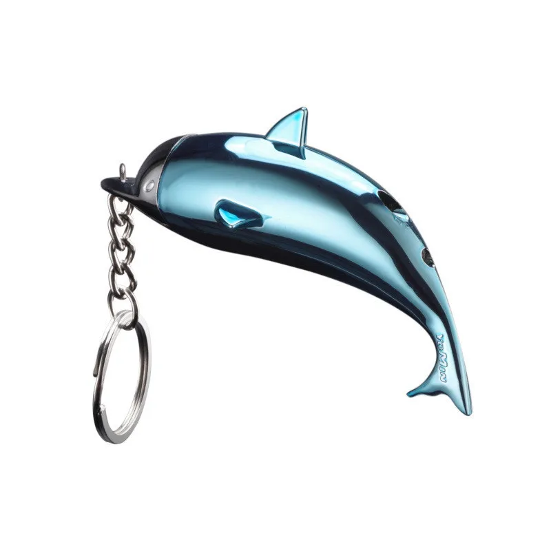 

Cute Dolphin open flame lighter mens portable mini gas lighter with pendant