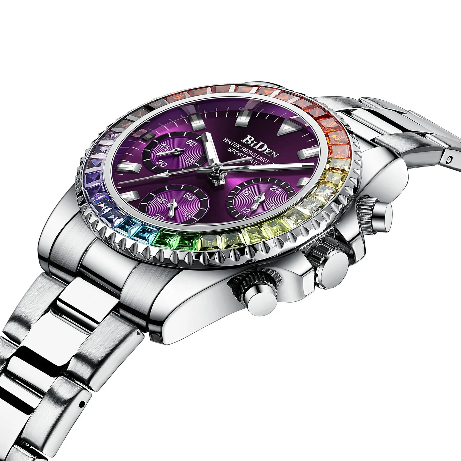 

Men Watch Women Wristwatch Leather Diamond Rainbow Watches Luxury Design Wrist Watch, Colors, oem