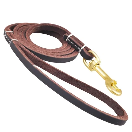 

Genuine Leather Copper Hook Leather Dog Leash Dog Collar Leash Dog Leash