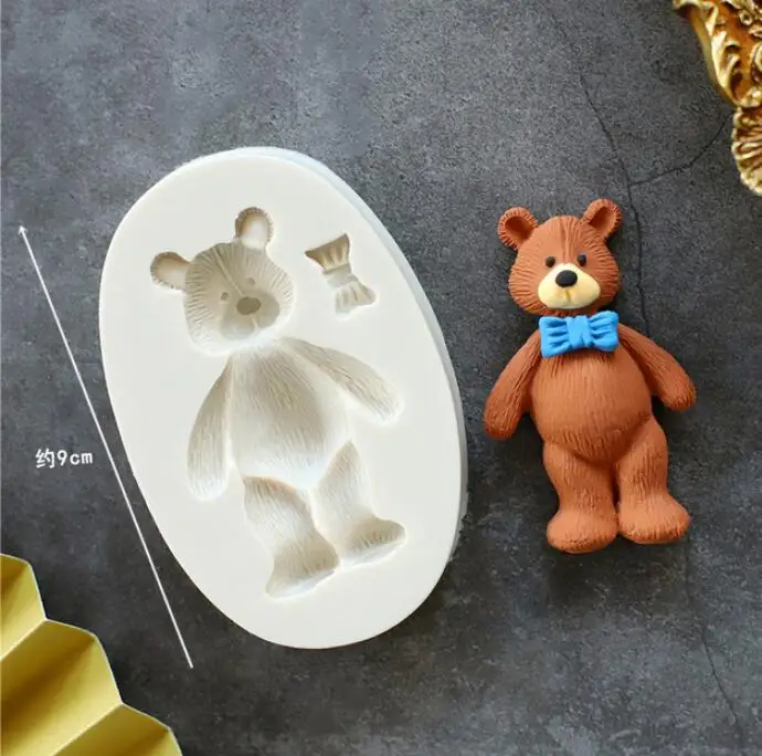 

80g bear bow Silicone Mold sugar craft fondant tools cake decorating soap mould baking tool DIY kitchen