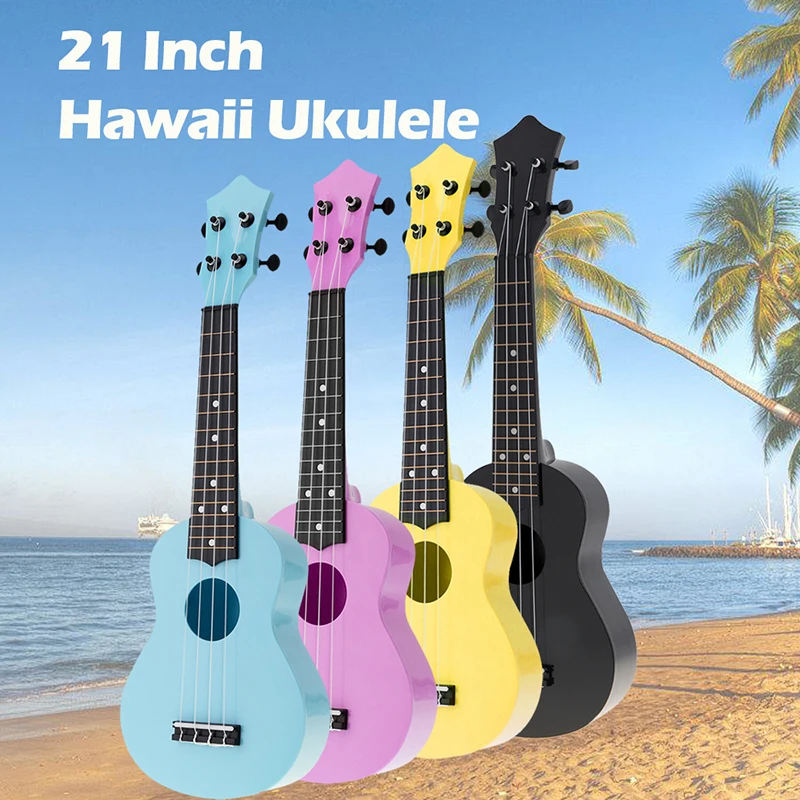 

21inch 4 String Ukulele Guitar Accompanying Children Study Practice Accompaniment Kids Toy Guitar Toys, White,black,pink,gray,blue