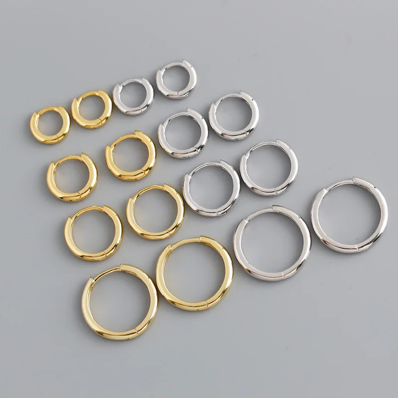 

2022 INS Hotsale Pure Silver Hoop Earring S925 10mm 12mm 14mm 18mm Hollow Circle Clip On Earring