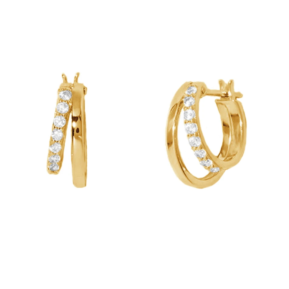 

Wholesale Minimalist Earrings For Women 925 Sterling Silver 18k Gold Plated Cubic Zircon Huggie Earrings