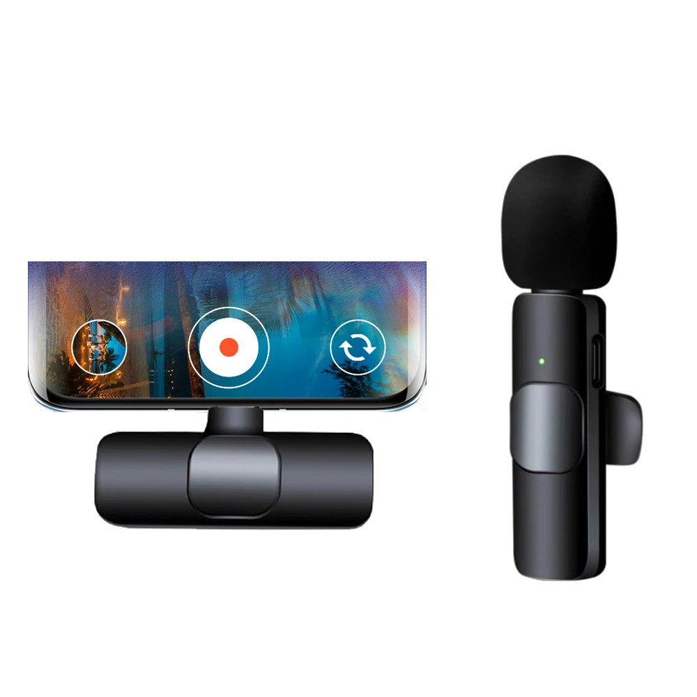 

Portable 2.4G Lavalier Wireless Microphone Live Clip-On Mini Video Recording Microphone Mic For iPhone Android