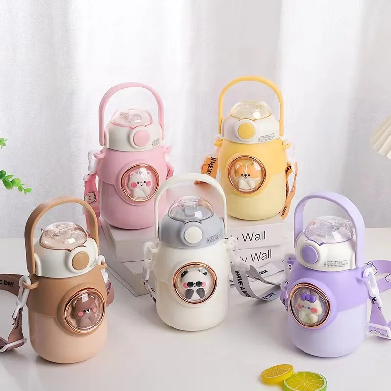 

New cute cartoon big belly vacuum stainless steel water bottle for kids