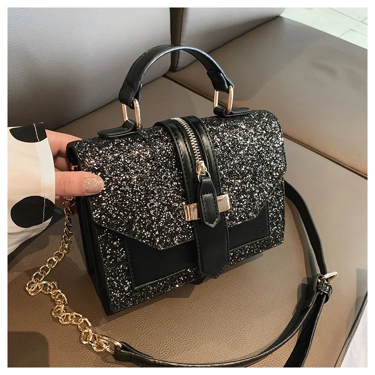 

2022 New Fashion small purses and handbags glitter crossbody bag women handbags tote ladies Chain crossbody bags, Accpet customized color